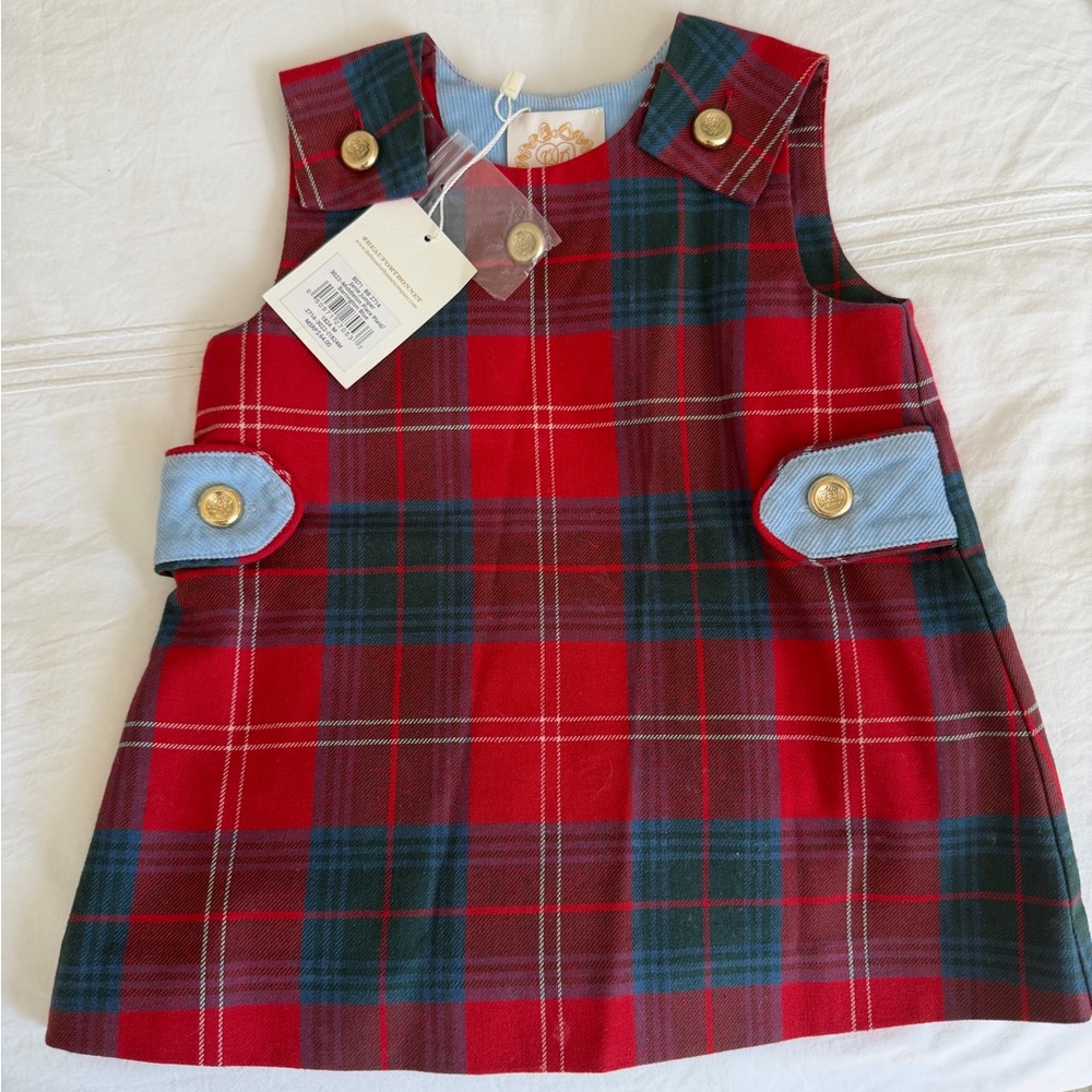 The Beaufort Bonnet Company Red Plaid Kids Formal Dress